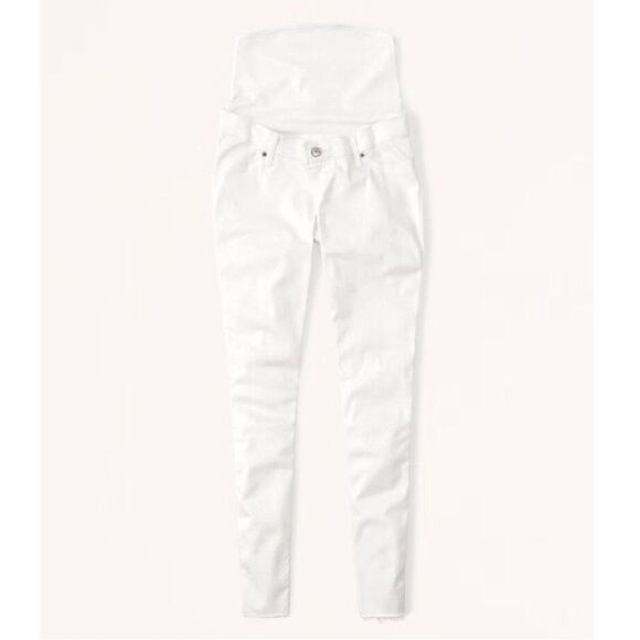 NWT Abercrombie & Fitch Jean Legging White Maternity Jeans Capsole Size 27 Long - Picture 1 of 10